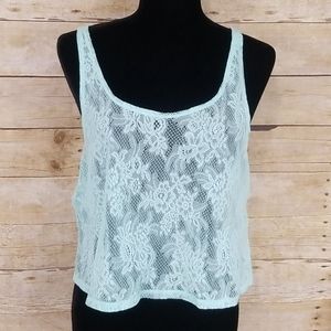 PINK Victoria's Secret Floral Lace Crop Tank
